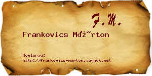 Frankovics Márton névjegykártya