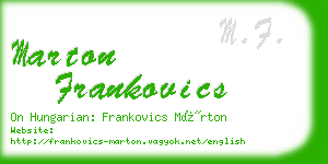 marton frankovics business card